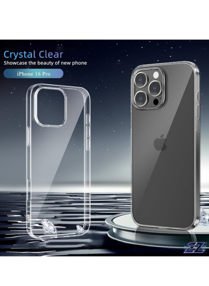 ELTRAZONE "Ultra-Thin Clear iPhone 16 Pro Case [Non-Yellowing] with Camera Lens & Screen Protectors – Slim, Shockproof, Anti-Slip Grip" - Image 2