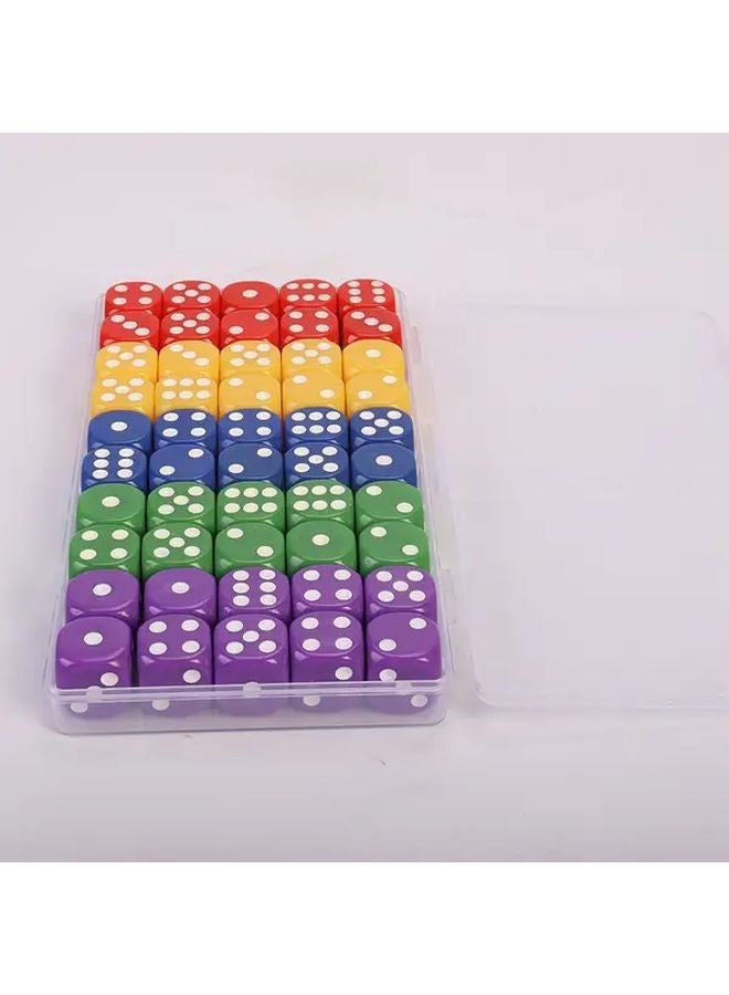 50 حزمة من النرد الأكريليك اليدوي الأحمر والأصفر مقاس 16 مم مع صندوق تخزين شفاف لألعاب الطاولة وألعاب لعب الأدوار - Image 1