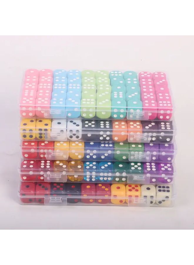 50 حزمة من النرد الأكريليك اليدوي الأحمر والأصفر مقاس 16 مم مع صندوق تخزين شفاف لألعاب الطاولة وألعاب لعب الأدوار - Image 2