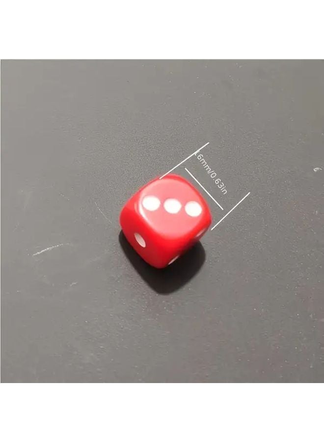 50 حزمة من النرد الأكريليك اليدوي الأحمر والأصفر مقاس 16 مم مع صندوق تخزين شفاف لألعاب الطاولة وألعاب لعب الأدوار - Image 3