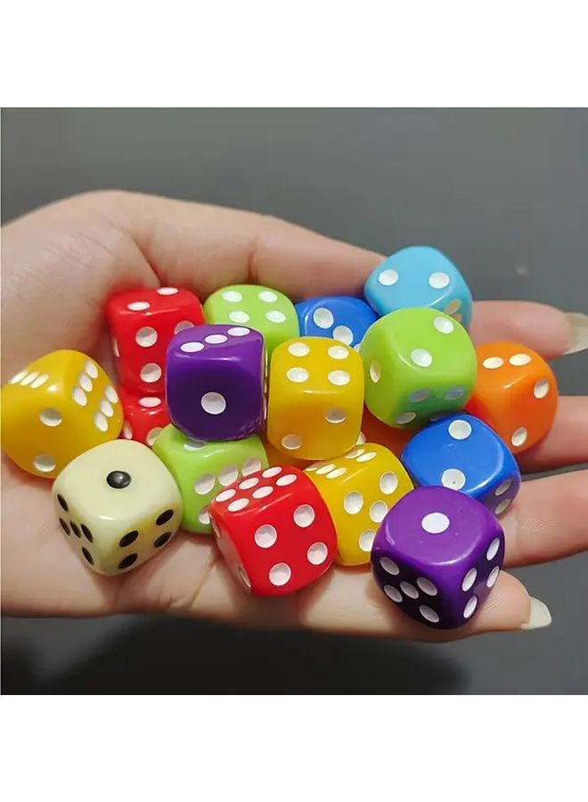 50 حزمة من النرد الأكريليك اليدوي الأحمر والأصفر مقاس 16 مم مع صندوق تخزين شفاف لألعاب الطاولة وألعاب لعب الأدوار - Image 4