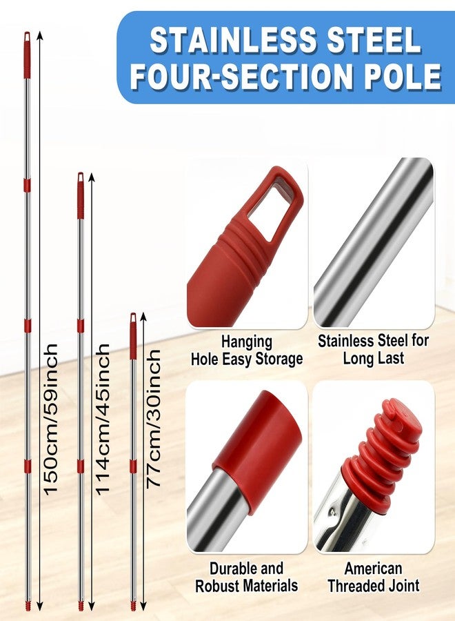 GFRED Microfiber Flat Mop with Stainless Steel Handle for Ocedar ProMist MAX Dust Mop,Dual-Action Washable Flip Steam Mop to Floor Clean Heavy and Soft Pads Sets - Image 3