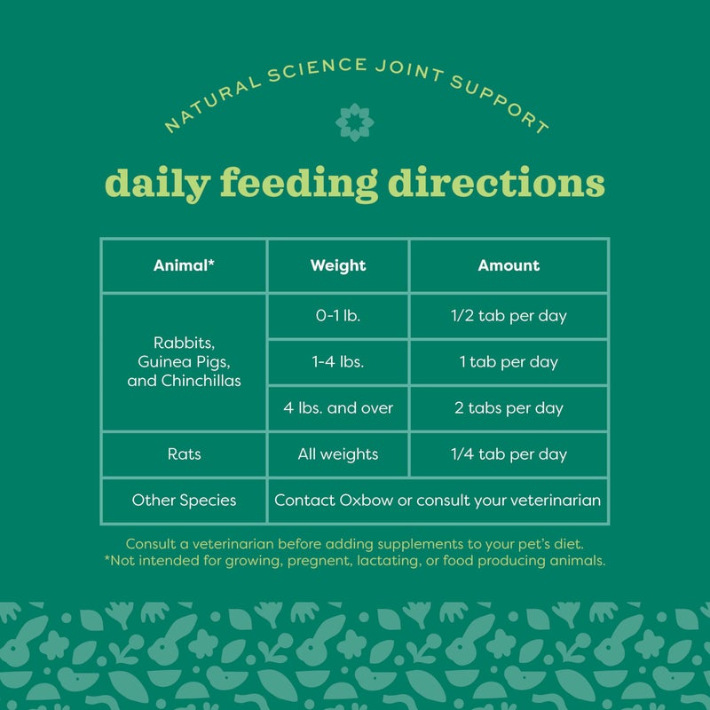 Oxbow Natural Science Joint Support, Anti Inflammatory Supplement for Rabbit & Guinea Pig, Oxbow Timothy Hay, Made with Glucosamine, Turmeric, & Yucca, Made in USA, 4.2 oz Bag - Image 4