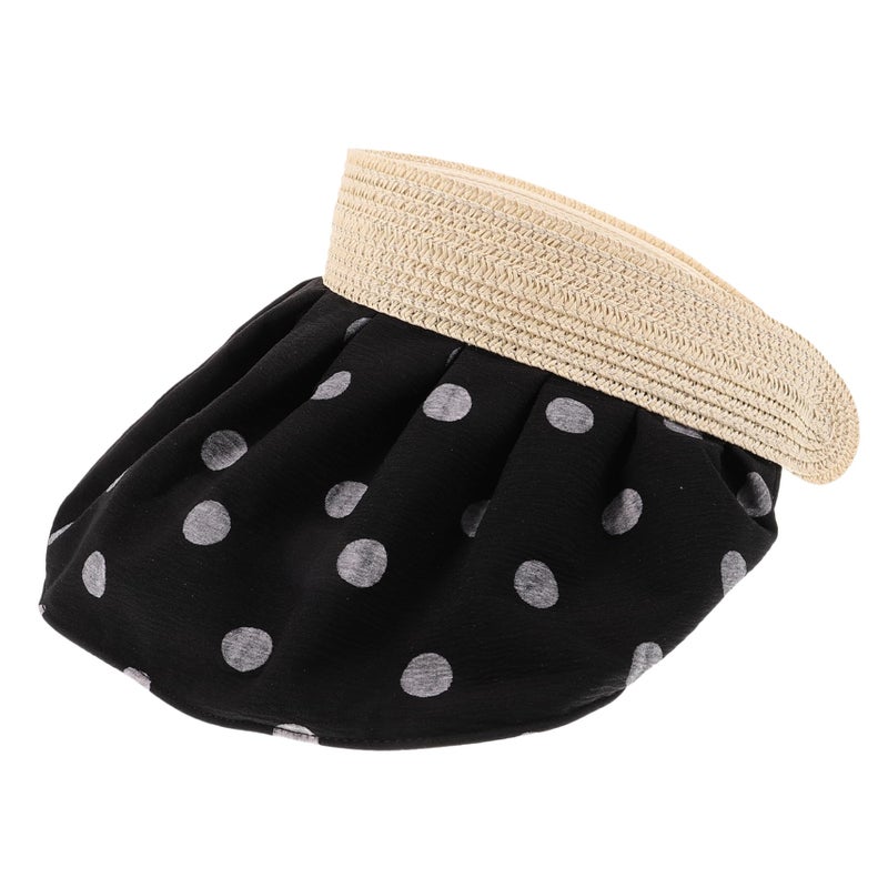 Black Womens Wide Brim Foldable Sun Hat Ventilated Summer Beach Outdoor Cap - Image 2