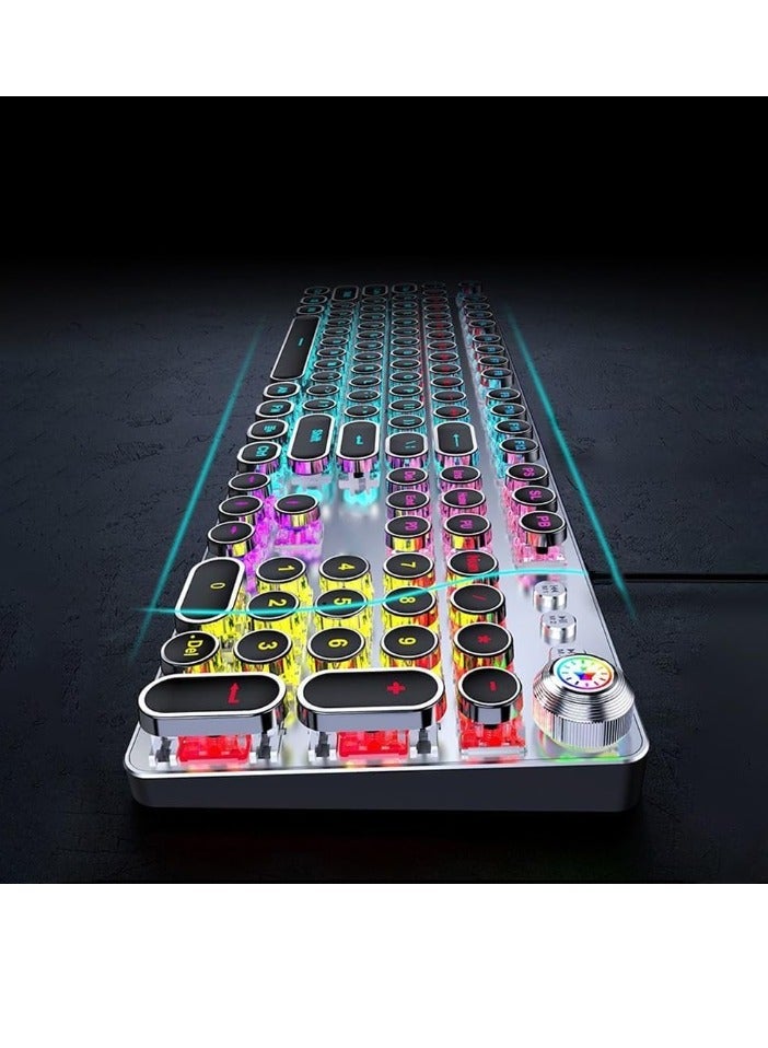 Z6 Mechanical Keyboard, Gaming Keyboard With RGB Backlight, Lightweight And Portable Wired Keyboard, Durable Keyboard Device For For Work And Gaming, (1pc, Silver, Blue Axis, With Mouse) - Image 3