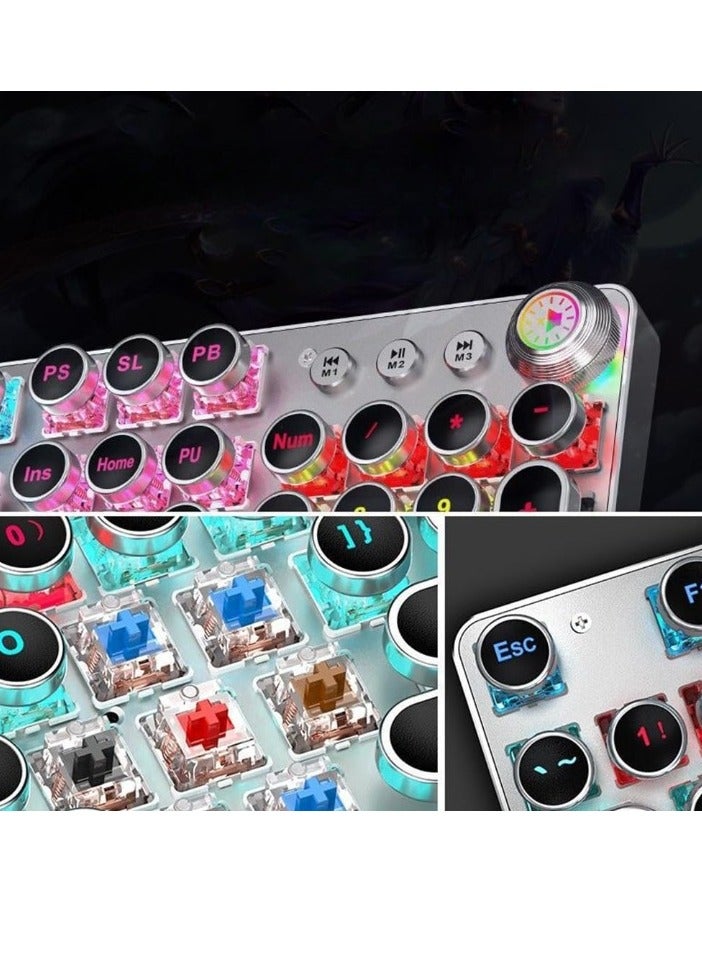 Z6 Mechanical Keyboard, Gaming Keyboard With RGB Backlight, Lightweight And Portable Wired Keyboard, Durable Keyboard Device For For Work And Gaming, (1pc, Silver, Blue Axis, With Mouse) - Image 2