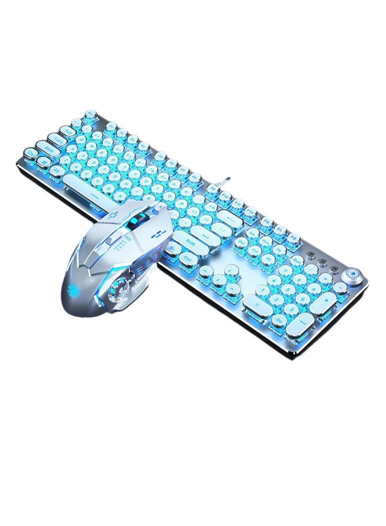 Z6 Mechanical Keyboard, Gaming Keyboard With RGB Backlight, Lightweight And Portable Wired Keyboard, Durable Keyboard Device For For Work And Gaming, (1pc, Silver, Blue Axis, With Mouse) - Image 1