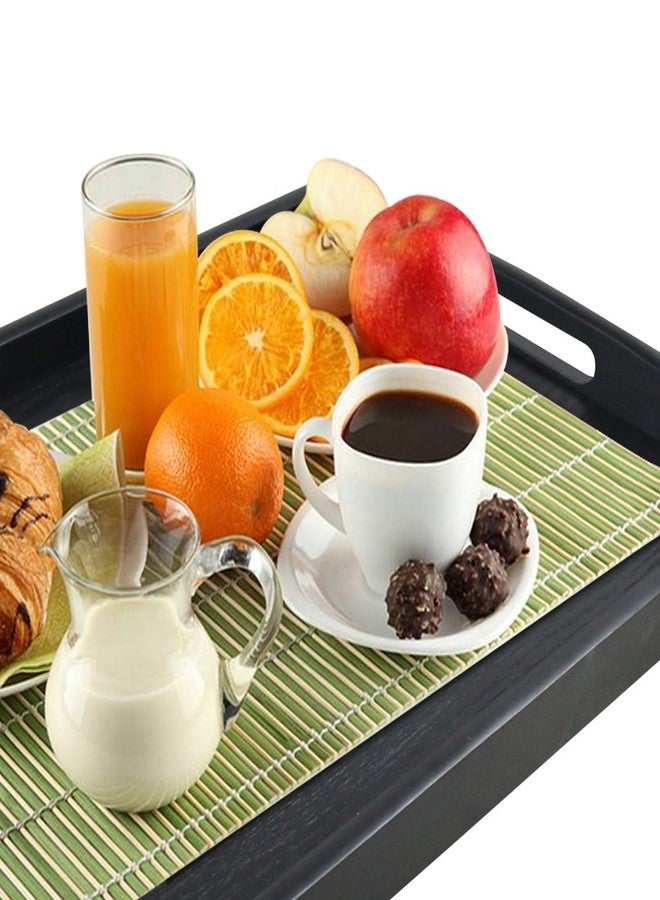 DILLMAN Serving Tray Large Black Wood Rectangle Food Tray Butler Tray Breakfast Tray with Handles (Large) - Image 5