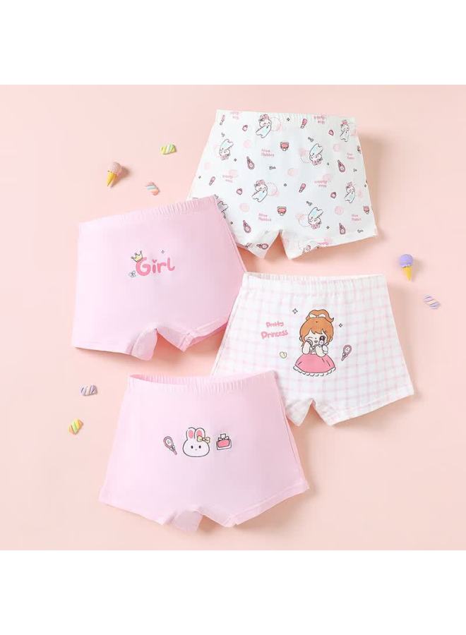 Fentengcare Girls' Underwear [class A Baby Cotton] 4-pack 7a Antibacterial Combed Cotton Skin-friendly Children's Boxer Briefs - Image 1