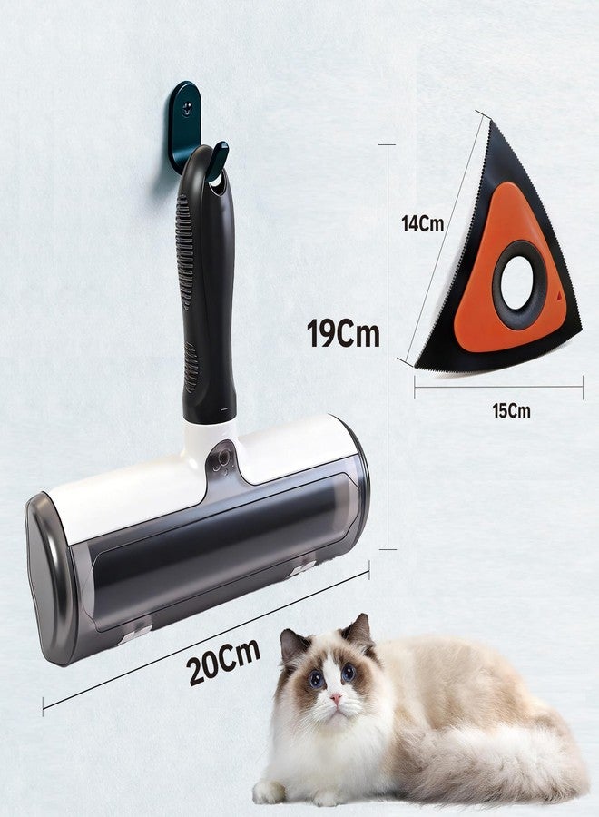 Rigrig Pet Hair Remover Roller & Triangle Detailer - Reusable Dog/Cat Hair Remover for Couch, Carpet, Furniture & Car - Portable Multi-Surface Pet Fur Removal Tool - Image 2