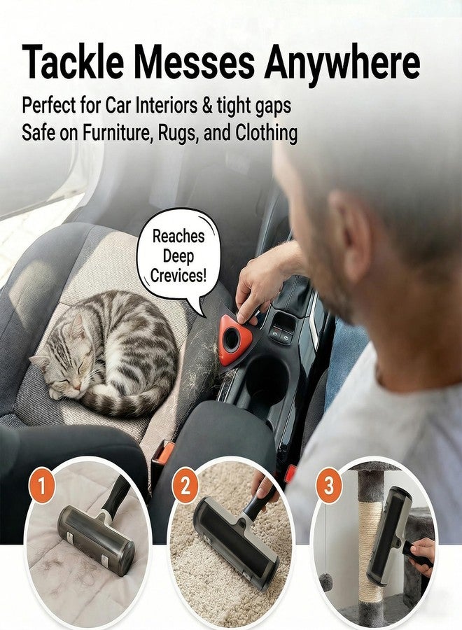 Rigrig Pet Hair Remover Roller & Triangle Detailer - Reusable Dog/Cat Hair Remover for Couch, Carpet, Furniture & Car - Portable Multi-Surface Pet Fur Removal Tool - Image 4