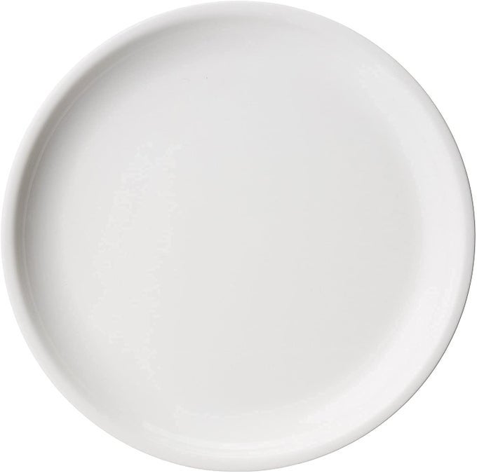 11 INCH ROUND CLEAR ACRYLIC PURE WHITE PLATE (12 PIECES)