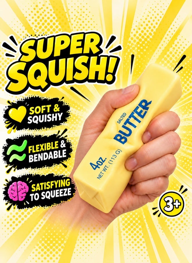 TOY GARDEN 1PCS Butter Squeeze Toy, Soft Butter Squishy Fidget Toy, Sensory Toys for Kids, Squeezable Stress Relief Squishy, Screen-Free Kids Toys for Boys & Girls, Gift - Image 2