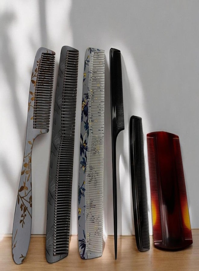Treewing 6Pcs Hair Comb Set for Women and Men - Made With Virgin Raw Material with Smooth Teeth Handle Comb, Lice Comb, Rat-Tail Comb, Pocket Comb, Graduated Comb - Image 4