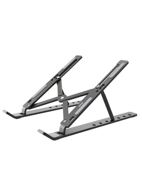 X-Foldable Laptop Stander with Anti-Slip Silicone Pad, 7 Gears Adjustable, Fsilicone + Aluminum, Triangle from Stand, Heat Dissipation - Grey