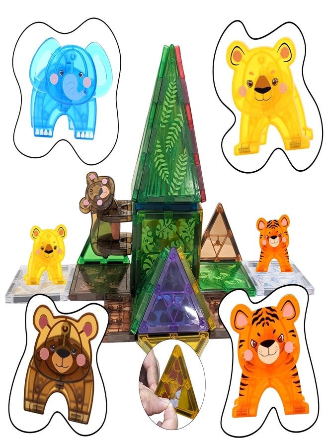 KIPA GAMING 27 Pcs. Jungle Animals Magnetic Construction BlocksSet Magnet Blocks Building Toy for STEM Learning, Safari & Forest Theme, 3D Assembly Structure - Preschool STEM Toy for Kids Ages 3+ - Image 1
