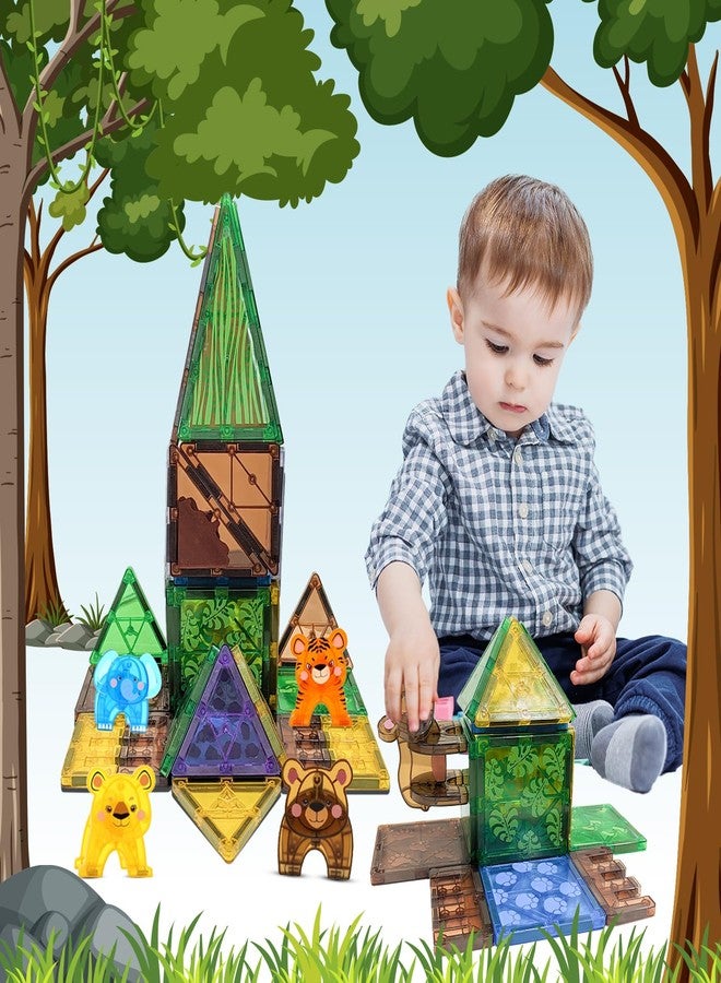 KIPA GAMING 27 Pcs. Jungle Animals Magnetic Construction BlocksSet Magnet Blocks Building Toy for STEM Learning, Safari & Forest Theme, 3D Assembly Structure - Preschool STEM Toy for Kids Ages 3+ - Image 3