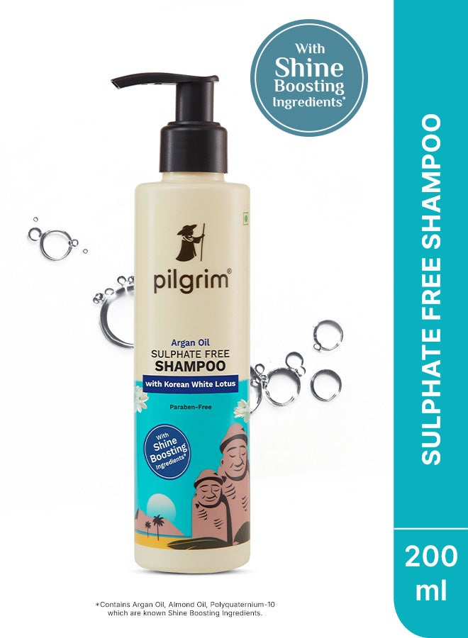 PILGRIM Mild Sulphate Free Shampoo (Argan Oil) For Dry Frizzy Hair, Men and Women, No Sulphate No Paraben, 200ml - Image 1