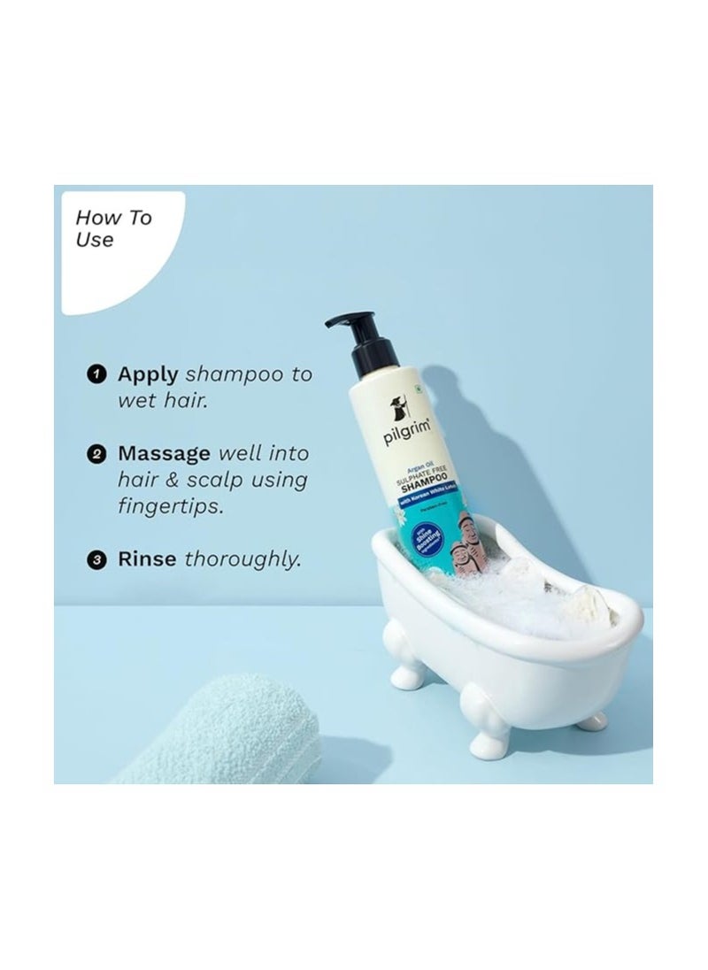 PILGRIM - Mild Sulphate Free Shampoo (Argan Oil) For Dry Frizzy Hair, Men and Women, No Sulphate No Paraben, 200ml - Image 1