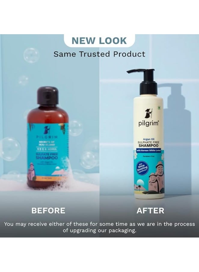 PILGRIM - Mild Sulphate Free Shampoo (Argan Oil) For Dry Frizzy Hair, Men and Women, No Sulphate No Paraben, 200ml - Image 1