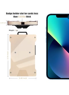 Bukela Wallet For Men Slim Aluminum Metal Money Clip with Transparent Work RFID Metal Wallet Work ID Card Holder Business Card Holder with Clear Window ID Badge Clip Cash Card Slim Minimalist Wallet  - Image 5