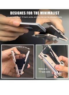 Bukela Wallet For Men Slim Aluminum Metal Money Clip with Transparent Work RFID Metal Wallet Work ID Card Holder Business Card Holder with Clear Window ID Badge Clip Cash Card Slim Minimalist Wallet  - Image 4