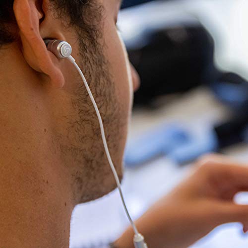 LUDOS Clamor Wired Earbuds in-Ear Headphones, 5 Years Warranty, Earphones with Microphone, Noise Isolating Ear Buds, Memory Foam for iPhone, Samsung, School Students, Kids, Women, Small Ears - White - Image 3