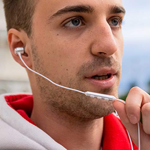 LUDOS Clamor Wired Earbuds in-Ear Headphones, 5 Years Warranty, Earphones with Microphone, Noise Isolating Ear Buds, Memory Foam for iPhone, Samsung, School Students, Kids, Women, Small Ears - White - Image 4