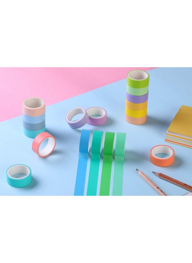 LEOTER 30 Rolls Washi Masking Tape Set 15Mm Wide Colorful Rainbow Decorative Writable Craft Tape For Diy Scrapbook Designs - Image 2