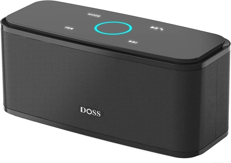 Doss SoundBox Touch Wireless Bluetooth V4.0 Portable Speaker with HD Sound and Bass, 12H Playtime, Built-in Mic, Portable Wireless Speaker Compatible with Phone, Tablet, TV and Gift Ideas (Black) - Image 1