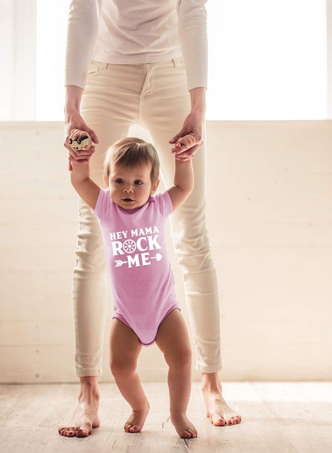 CBTwear Hey Mama Rock Me - Baby Clothes - Funny Newborn Bodysuit Outfits for Boys and Girls (Newborn, Pink) - Image 3