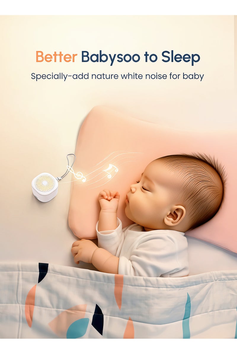 Zarra Traders Smart White Noise Machine for Baby ,Newborn Portable Sleeping Soother with Colorful Night Light,Auto Timer & Memory Function,Sound Machine for Kids Travel & Adults yoga  - Image 2
