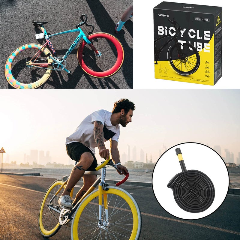 FANSPRO 2 Pack of 26 Inch Bike Tube 26x2.125 26x2.20 26x2.25 26x2.30 26x2.35 26x2.40 Heavy Duty Bicycle Tube with 2 Tire Levers, 48mm Schrader Valve Premium Quality Butyl Inner Tube - Image 5