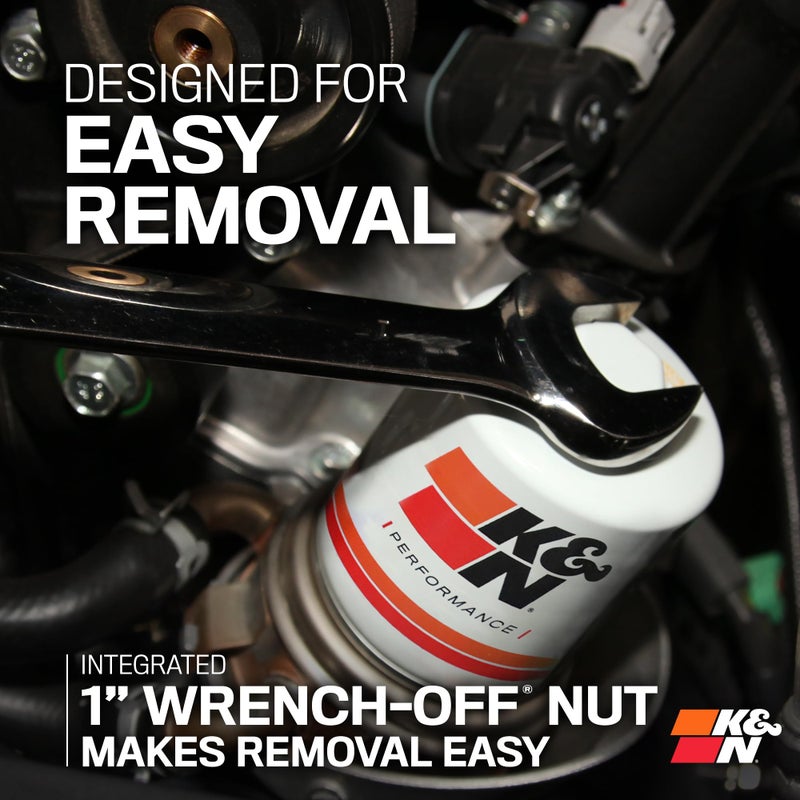 K&N Premium Oil Filter: 20,000 Mile Engine Protection with Wrench Off Nut: Compatible with Select 1981-2023 FORD/LINCOLN/TOYOTA/VOLKSWAGEN Vehicle Models (See Description for Select Models), HP-1002 - Image 2