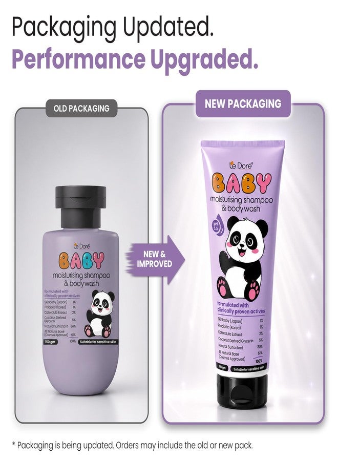 Le Dore Baby Moisturising Shampoo & Body Wash | Suitable For Baby’s Delicate Skin | With Japanese & Korean Ingredients | Tear-Free, Hypoallergenic, Sulfate & Paraben-Free | COSMOS Approved | 150g - Image 2