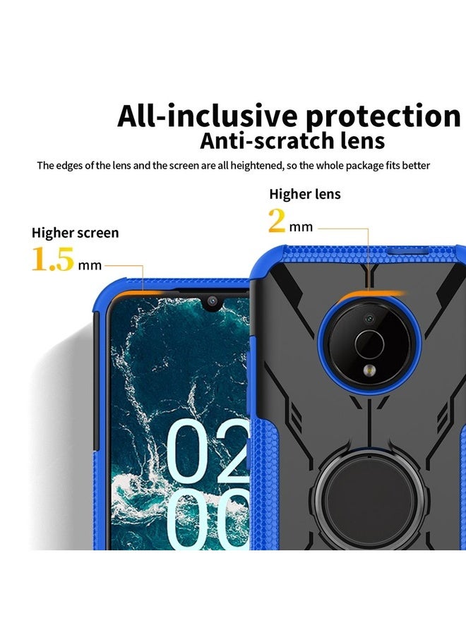 Case Cover For Nokia C200 Armor Bear Shockproof PC + TPU Phone Case with Ring Holder(Rose Red)