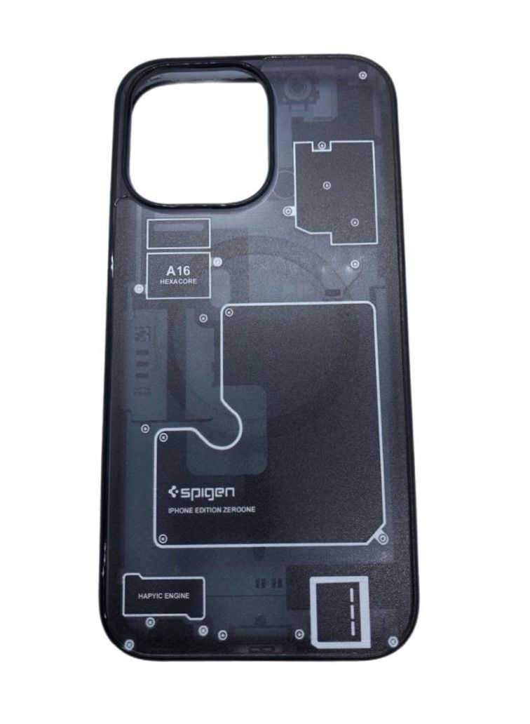 Transparent Circuit Board Design Case Compatible with iPhone 12 Pro Max Black 