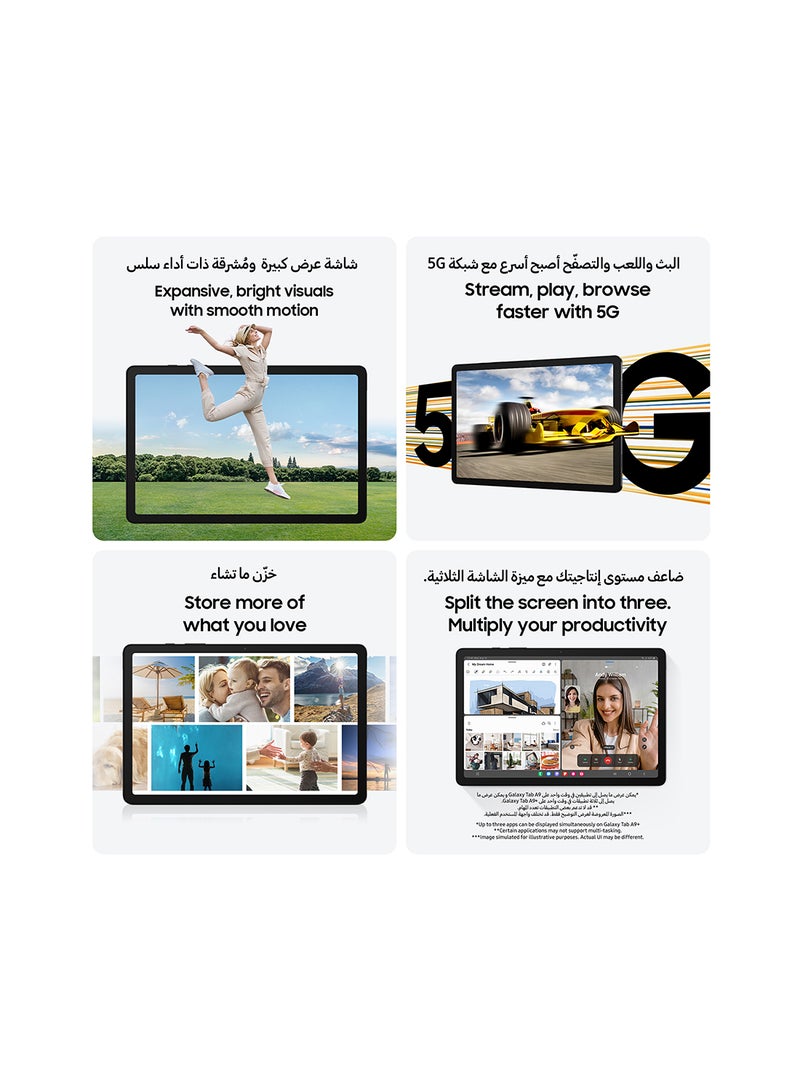 سامسونج Galaxy Tab A9 Plus باللون الرمادي، وذاكرة الوصول العشوائي (RAM) سعة 4 جيجابايت، وذاكرة الوصول العشوائي (RAM) سعة 64 جيجابايت، ويدعم تقنية 5G - الإصدار العالمي - Image 5