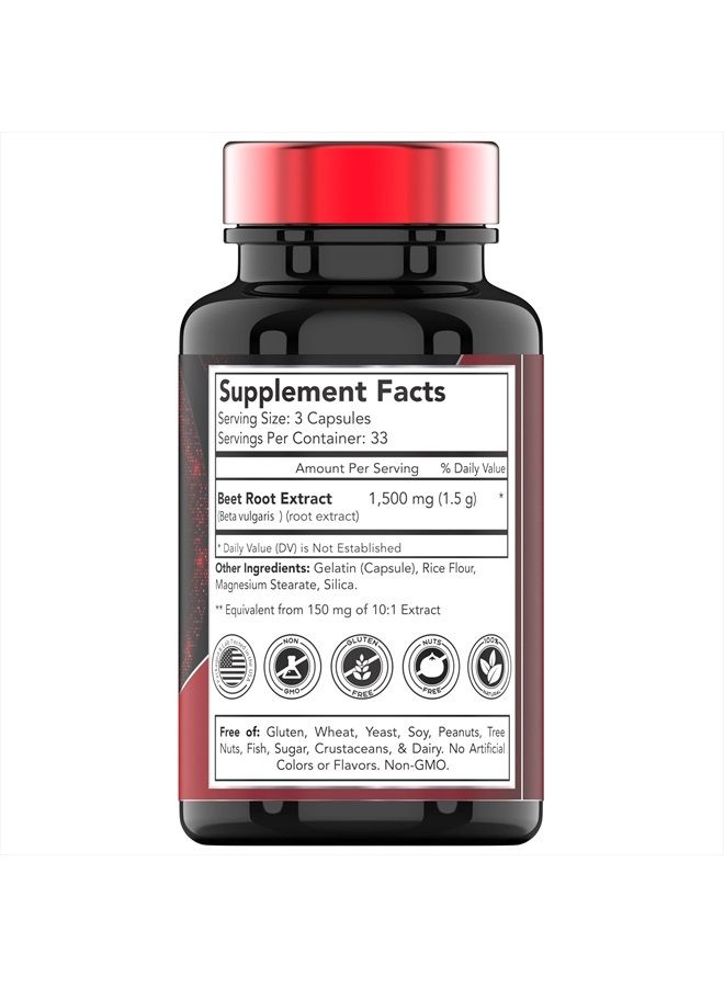tnvitamins Beet Root Capsules 1500 Mg - 100 Capsules | Beet Root Powder Extract Capsules | Non-GMO & Gluten-Free | Produced in The USA | TNVitamins - Image 3