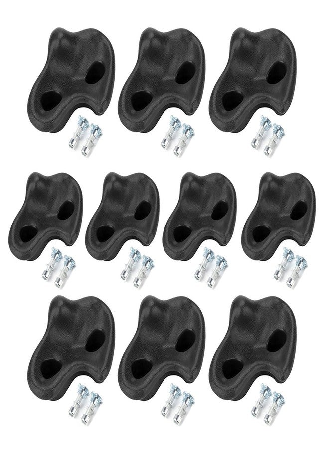 plplaaoo 10PCS Plastic Rock Climbing Holds Set, DIY Tree Rock Climbing Holds for Kids & Adults Climber, Kids Indoor and Outdoor Play Set Use, Includes Mounting Screws.(black ) - Image 1