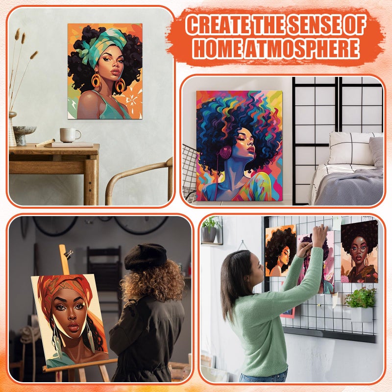 Sherr 96 Pcs 12 Sets Pre Drawn Canvas Kit for Painting Craft Sip and Paint Kit for Adults Pre Printed Canvas Painting Favor for DIY Birthday Gifts Adult's Date Party, 8 x 10 Inches(Lady) - Image 5