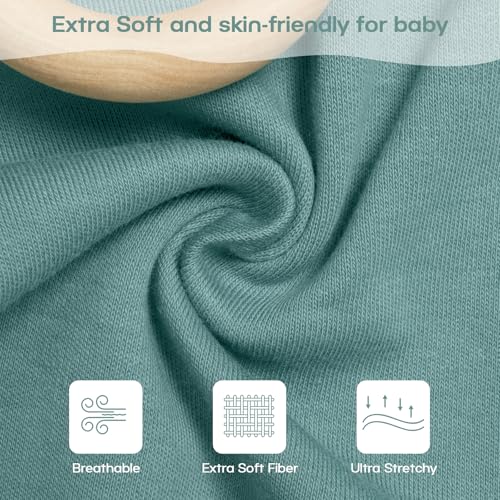 MEXXI Swaddle Baby Sleep Sack With Arms Up 2 Pack Baby Transitional Swaddle with Double Zipper100 Organic Cotton Swaddles for Newborns 05 TOG BrownSage Green 03 Months - Image 3