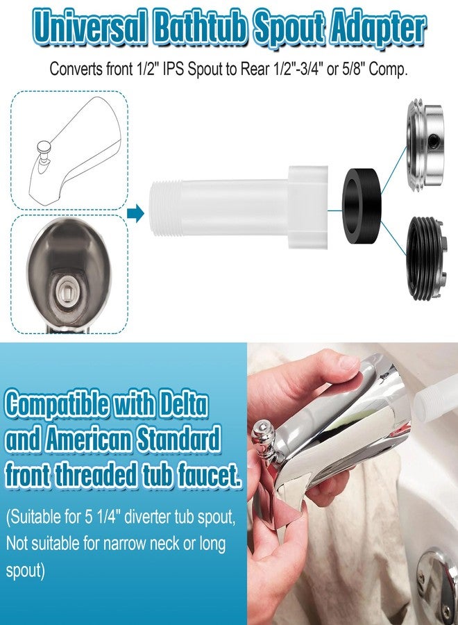 Dreyoo محول صنبور حوض الاستحمام Dreyoo أربعة في واحد، محول صنبور حوض الاستحمام الملولب مناسب للنحاس (متوافق مع أنبوب نحاسي مقاس 1/2 بوصة، وخيط أنبوب 1/2 بوصة و3/4 بوصة)، مجموعة محول صنبور حوض الاستحمام مع أداة التجميع - Image 5