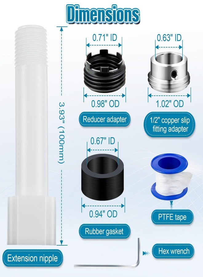 Dreyoo محول صنبور حوض الاستحمام Dreyoo أربعة في واحد، محول صنبور حوض الاستحمام الملولب مناسب للنحاس (متوافق مع أنبوب نحاسي مقاس 1/2 بوصة، وخيط أنبوب 1/2 بوصة و3/4 بوصة)، مجموعة محول صنبور حوض الاستحمام مع أداة التجميع - Image 2