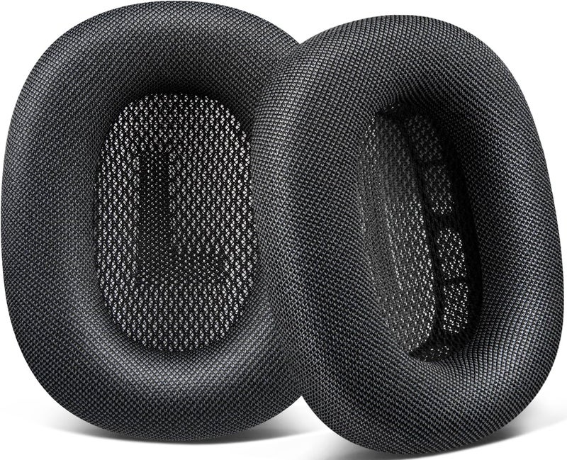 SOPROM Replacement Ear Pads for Apple Airpods Max Over-Ear Headphones, Earpads Cushions with Durable Mesh Fabric, Softer Foam and Magnet-Black - Image 1