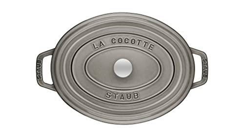 staub La Cocotte Oval 40509-320 Pico Cocotte Oval Gray 12.2 inches (31 cm) Large Two-Handed Cast Enameled Pot, Induction Compatible - Image 4