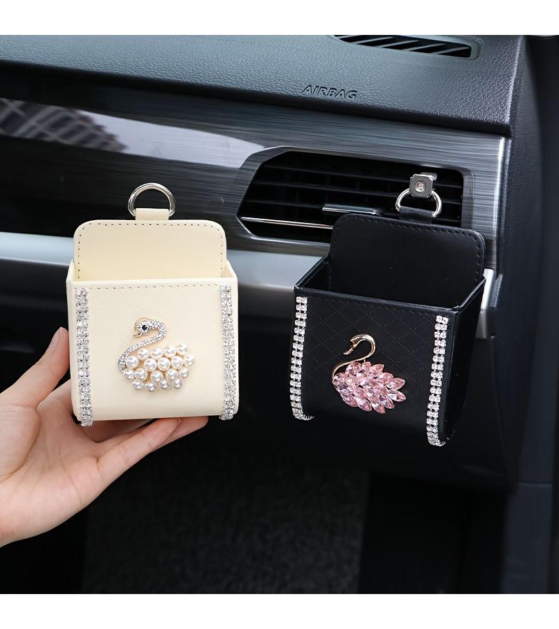 Black Bee Car Organizer Box Lipstick Storage Pouch Phone Holder - Image 1