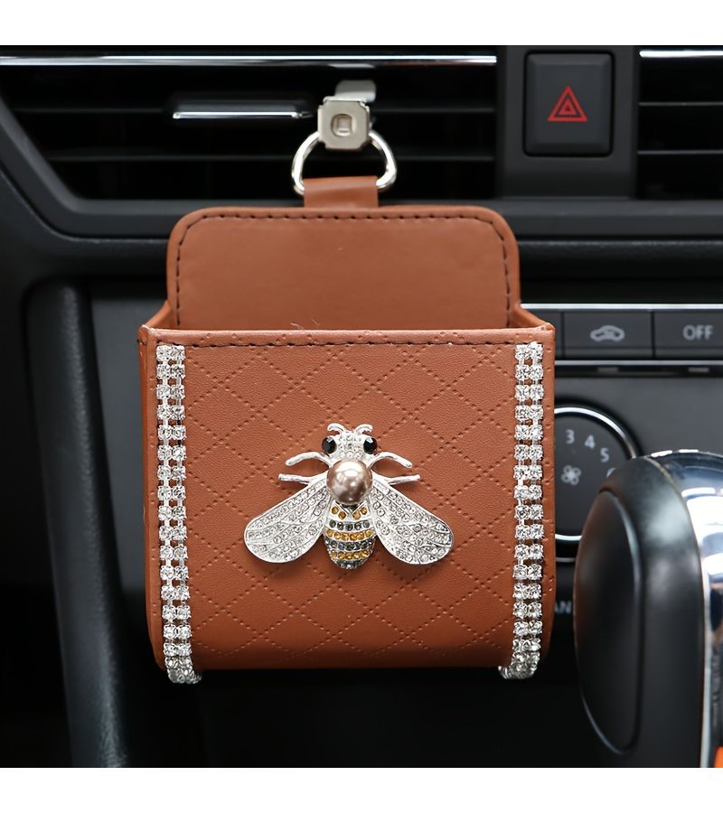 Black Bee Car Organizer Box Lipstick Storage Pouch Phone Holder - Image 5