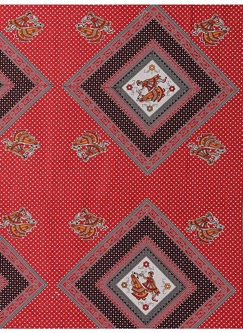 Queenie Queenie Brand 144 TC 100% Pure Cotton Single Bedsheet with 1 Pillow Cover Dark Red  - Image 2