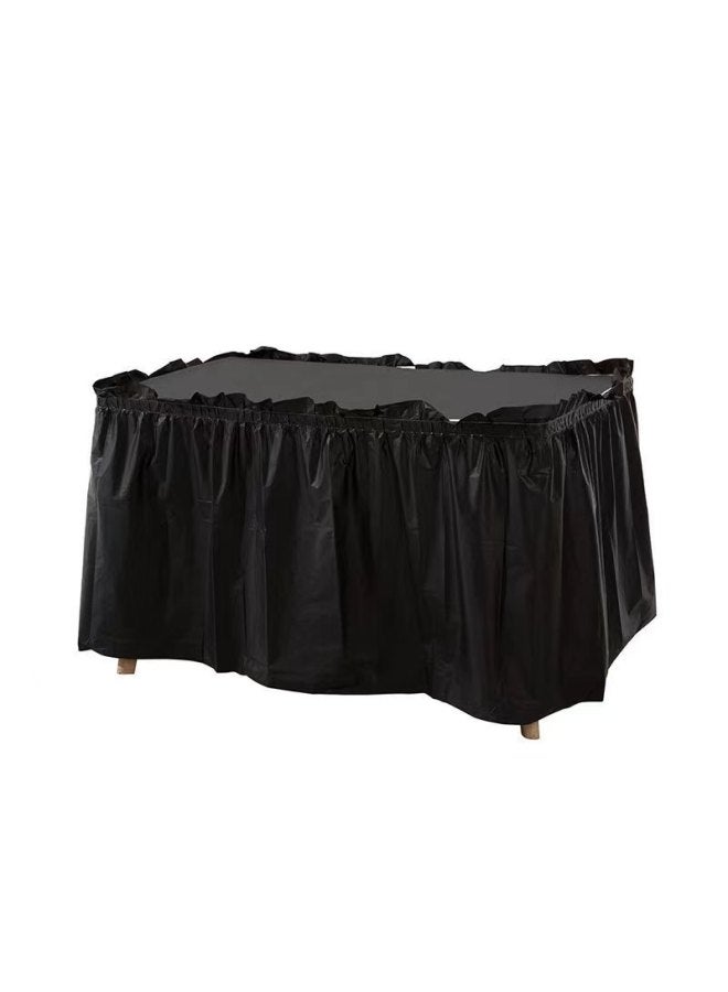 Thickened Waterproof Disposable Tablecloth For Birthday Party Wedding Celebration Reception Decorative Table Skirt-Color:White-Specifications:Table Skirt 420*70  - Image 5
